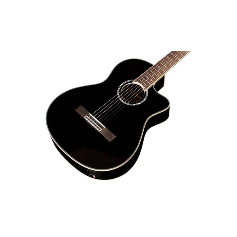 Cordoba Fusion 5 Jet BLK, Fichte massiv / Mahagoni, Pickup, Cutaway, 48mm Sattelbreite
